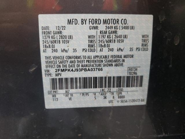 Photo 14 from auction – 2023 FORD EDGE SEL with VIN 2FMPK4J93PBA03766