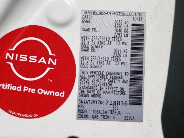 Photo 14 from auction – 2019 NISSAN ROGUE S with VIN 5N1AT2MT2KC718836