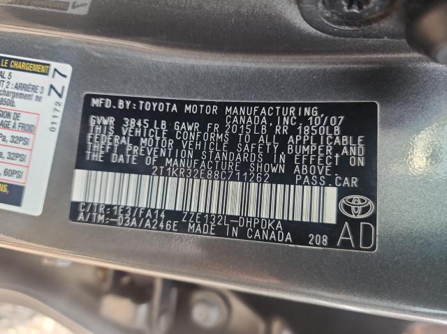 Photo 10 from auction – 2008 TOYOTA COROLLA MA with VIN 2T1KR32E88C711262