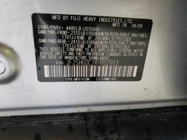 Photo 14 from auction – 2010 SUBARU FORESTER 2 with VIN JF2SH6DC2AH702933