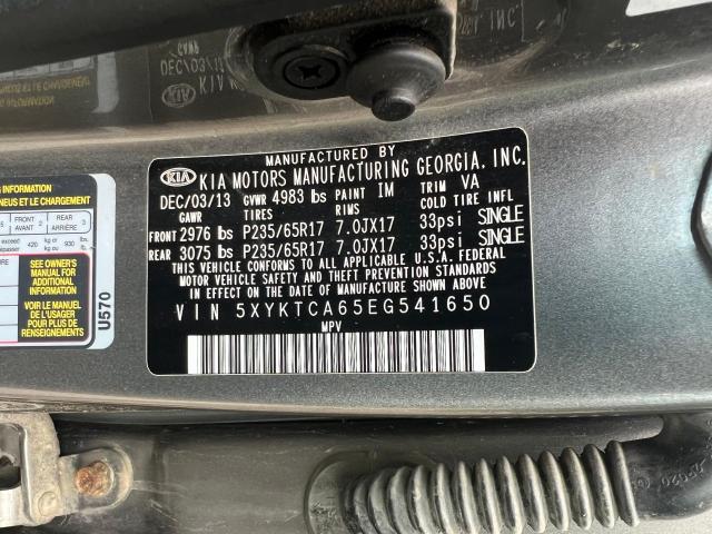 Photo 10 from auction – 2014 KIA SORENTO LX with VIN 5XYKTCA65EG541650