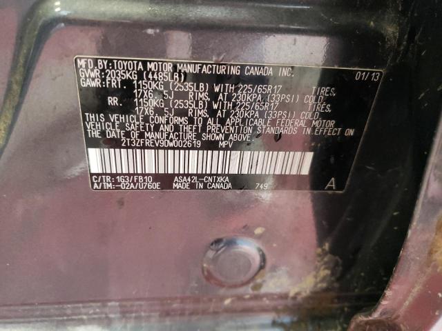 Photo 14 from auction – 2013 TOYOTA RAV4 LE with VIN 2T3ZFREV9DW002619