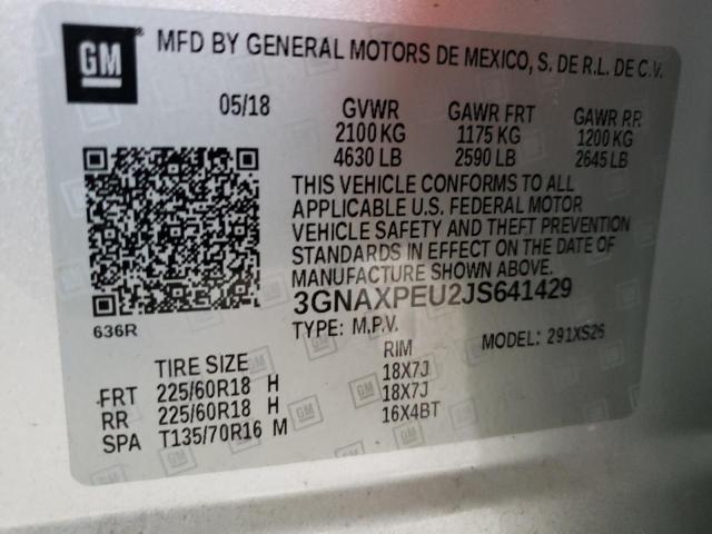Photo 14 from auction – 2018 CHEVROLET EQUINOX PR with VIN 3GNAXPEU2JS641429