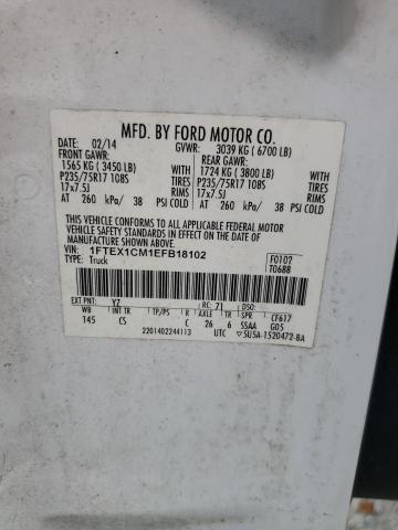Photo 10 from auction – 2014 FORD F150 SUPER with VIN 1FTEX1CM1EFB18102
