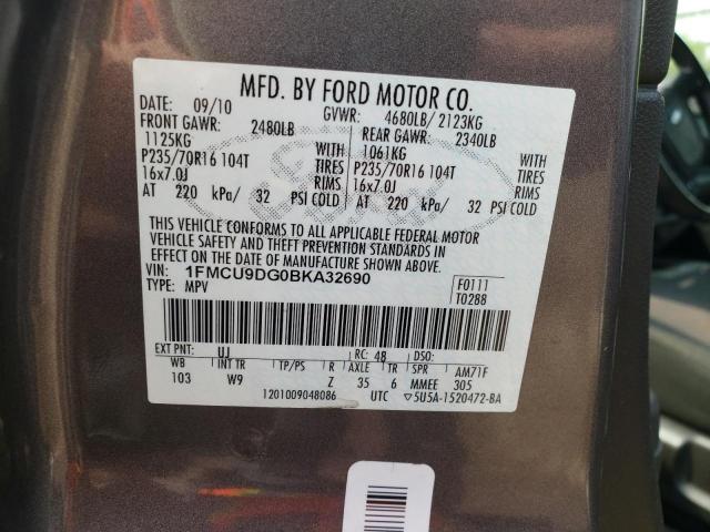 Photo 14 from auction – 2011 FORD ESCAPE XLT with VIN 1FMCU9DG0BKA32690