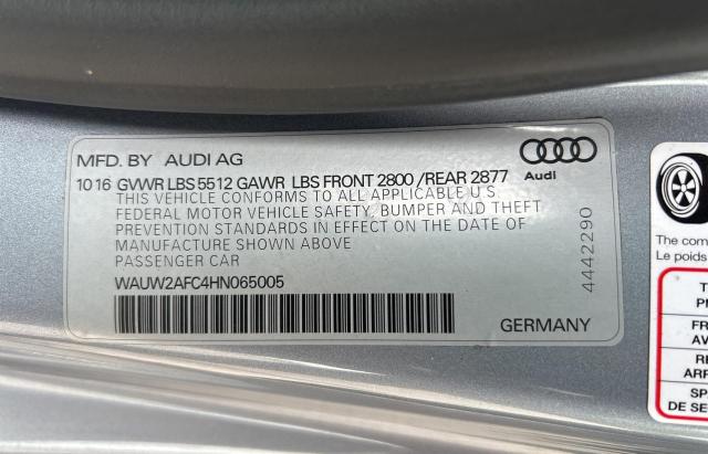 Photo 10 from auction – 2017 AUDI A7 PREMIUM with VIN WAUW2AFC4HN065005