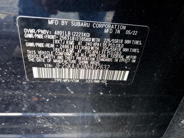 Photo 14 from auction – 2022 SUBARU FORESTER S with VIN JF2SKAJC0NH472632