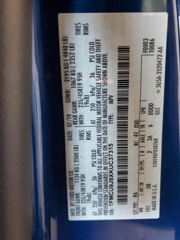 Photo 14 from auction – 2019 FORD ESCAPE TIT with VIN 1FMCU9J9XKUC37315
