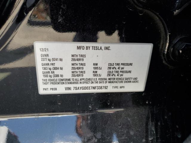 Photo 14 from auction – 2022 TESLA MODEL Y with VIN 7SAYGDEE7NF338792