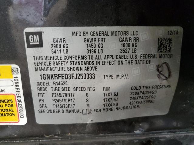 Photo 14 from auction – 2015 CHEVROLET TRAVERSE L with VIN 1GNKRFED3FJ250033