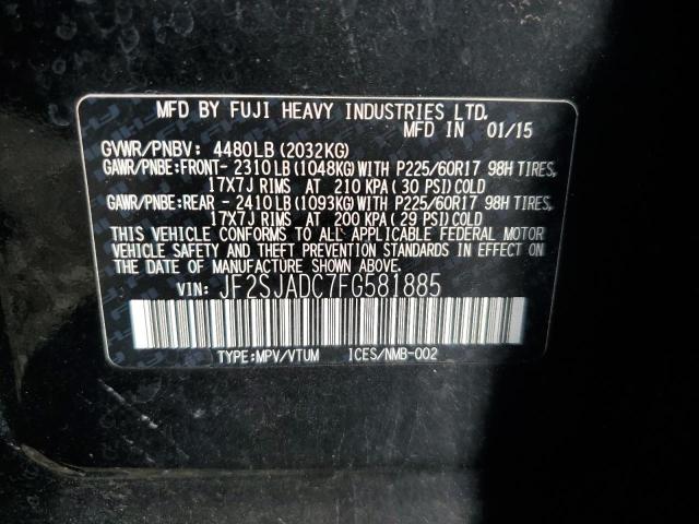 Photo 14 from auction – 2015 SUBARU FORESTER 2 with VIN JF2SJADC7FG581885