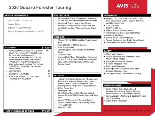 Photo 12 from auction – 2020 SUBARU FORESTER T with VIN JF2SKAXCXLH602176