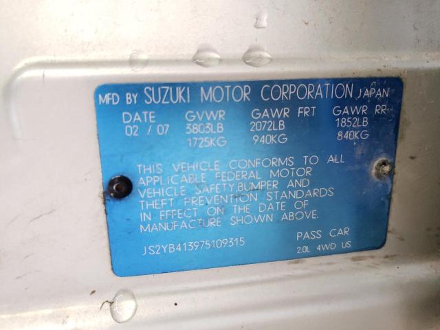 Photo 14 from auction – 2007 SUZUKI SX4 with VIN JS2YB413975109315
