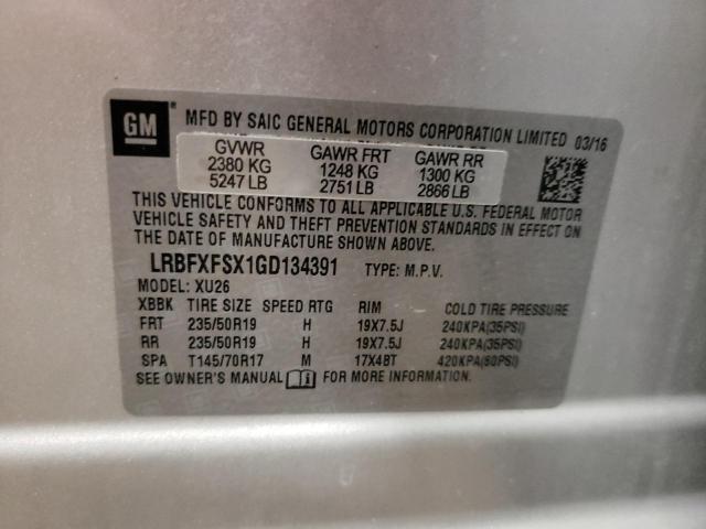 Photo 14 from auction – 2016 BUICK ENVISION P with VIN LRBFXFSX1GD134391