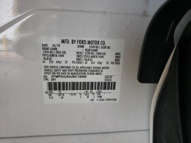 Photo 14 from auction – 2018 FORD EDGE SEL with VIN 2FMPK4J84JBC19088