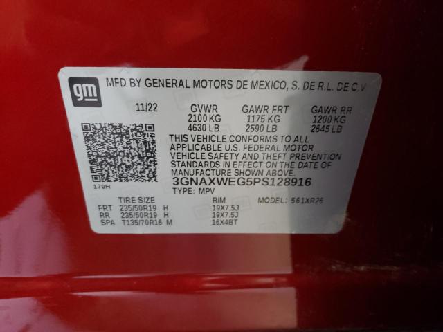 Photo 14 from auction – 2023 CHEVROLET EQUINOX RS with VIN 3GNAXWEG5PS128916