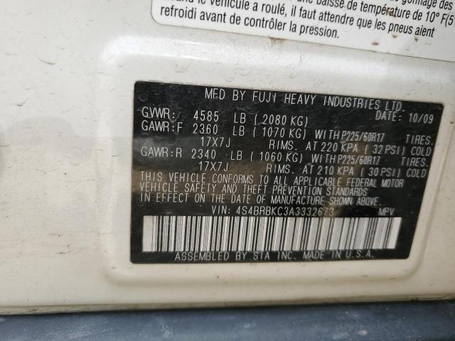 Photo 14 from auction – 2010 SUBARU OUTBACK 2. with VIN 4S4BRBKC3A3332673