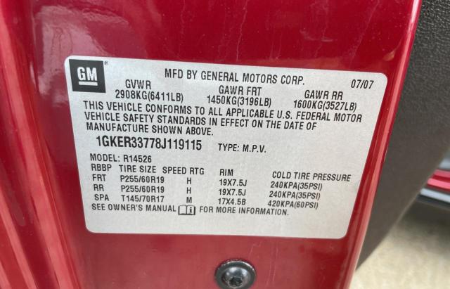 Photo 10 from auction – 2008 GMC ACADIA SLT with VIN 1GKER33778J119115