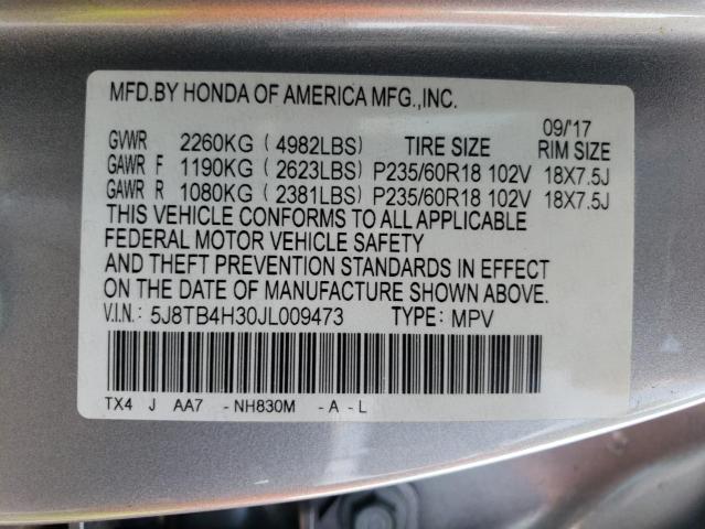 Photo 14 from auction – 2018 ACURA RDX with VIN 5J8TB4H30JL009473