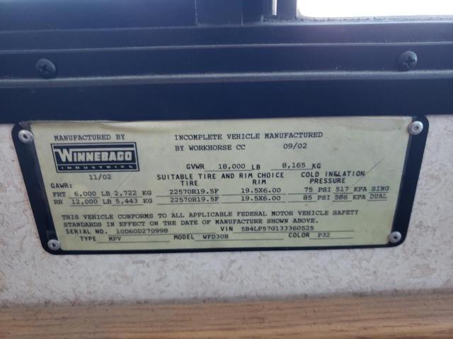 Photo 10 from auction – 2003 WINNEBAGO SIGHTSEER with VIN 5B4LP57G133360525