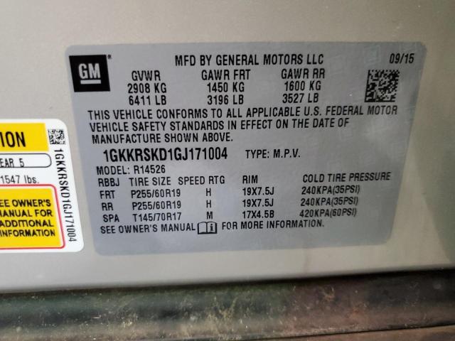 Photo 14 from auction – 2016 GMC ACADIA SLT with VIN 1GKKRSKD1GJ171004