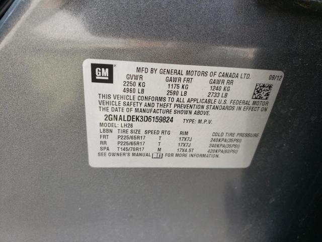 Photo 14 from auction – 2013 CHEVROLET EQUINOX LT with VIN 2GNALDEK3D6159824