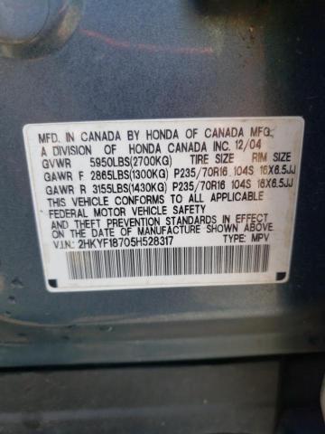 Photo 14 from auction – 2005 HONDA PILOT EXL with VIN 2HKYF18705H528317
