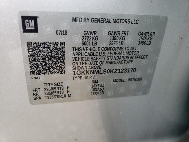 Photo 14 from auction – 2019 GMC ACADIA SLT with VIN 1GKKNMLS0KZ123170