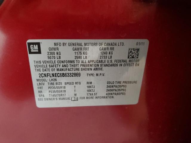 Photo 10 from auction – 2011 CHEVROLET EQUINOX LT with VIN 2CNFLNEC6B6332869