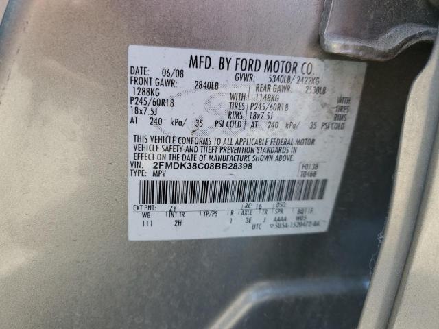 Photo 14 from auction – 2008 FORD EDGE SEL with VIN 2FMDK38C08BB28398
