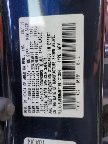 Photo 14 from auction – 2015 HONDA CR-V EXL with VIN 5J6RM4H71FL121304