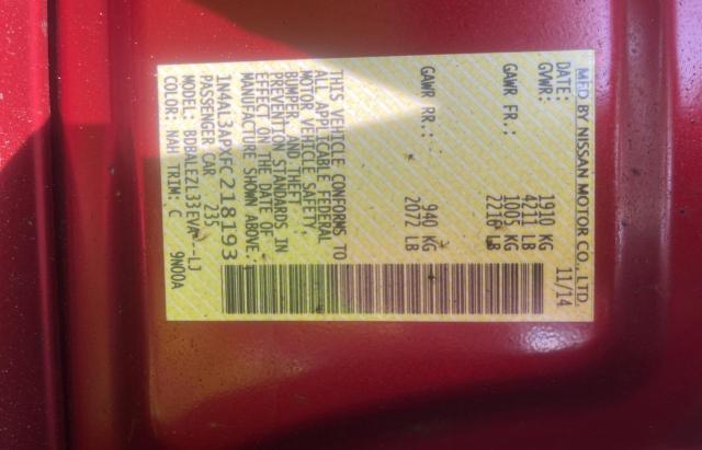 Photo 10 from auction – 2015 NISSAN ALTIMA 2.5 with VIN 1N4AL3APXFC218193