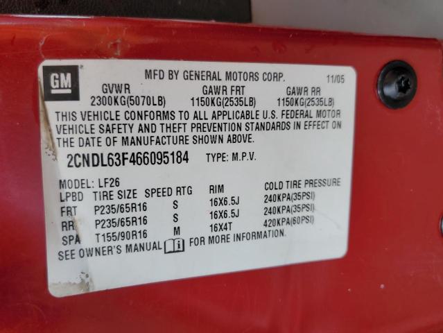 Photo 14 from auction – 2006 CHEVROLET EQUINOX LT with VIN 2CNDL63F466095184