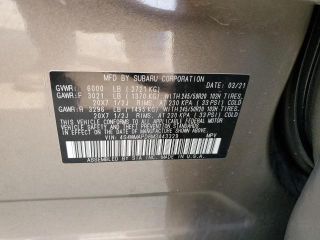 Photo 14 from auction – 2021 SUBARU ASCENT LIM with VIN 4S4WMAPD6M3443329