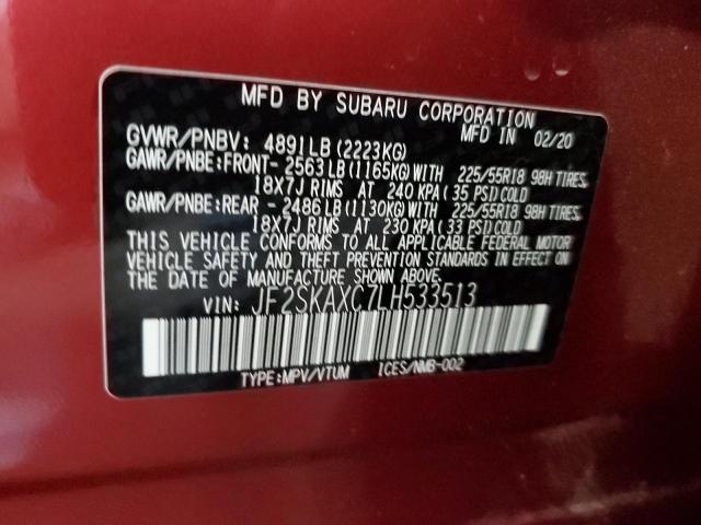 Photo 14 from auction – 2020 SUBARU FORESTER T with VIN JF2SKAXC7LH533513