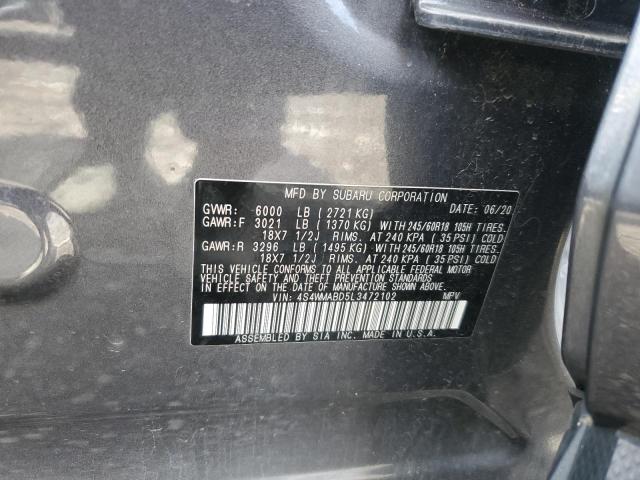 Photo 14 from auction – 2020 SUBARU ASCENT PRE with VIN 4S4WMABD5L3472102