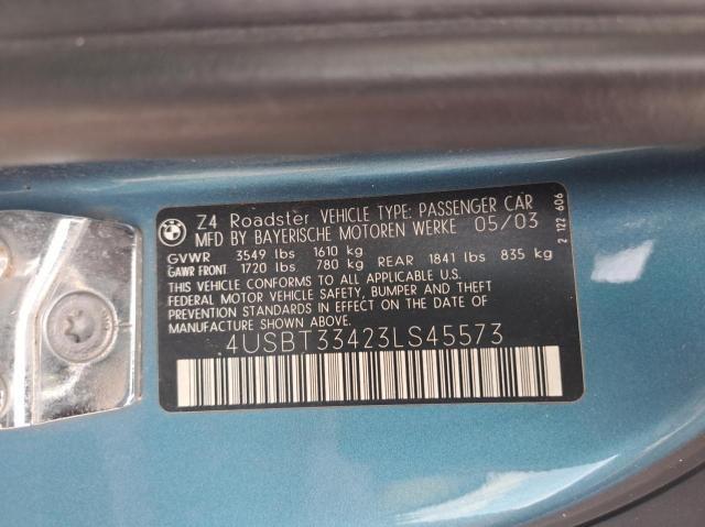 Photo 10 from auction – 2003 BMW Z4 2.5 with VIN 4USBT33423LS45573
