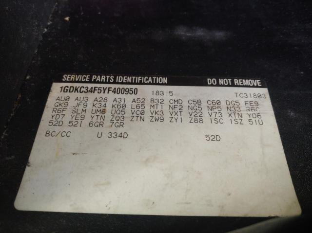 Photo 10 from auction – 2000 GMC SIERRA C35 with VIN 1GDKC34F5YF400950