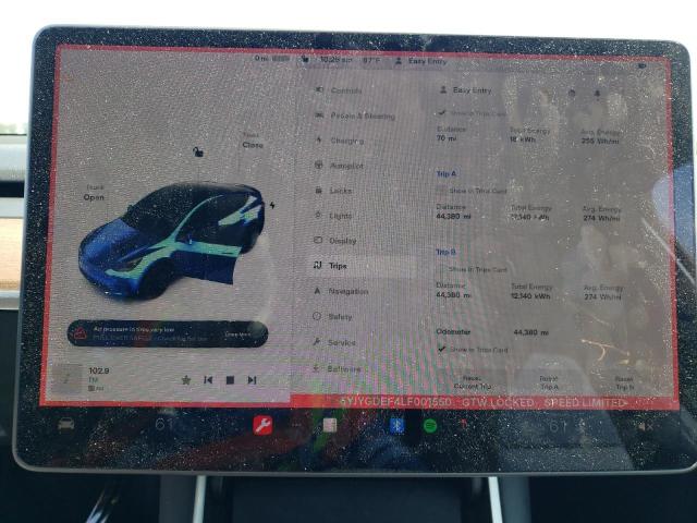 Photo 9 from auction – 2020 TESLA MODEL Y with VIN 5YJYGDEF4LF001550