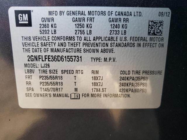 Foto 14 de la subasta – 2013 CHEVROLET EQUINOX LT con VIN 2GNFLFE36D6155731