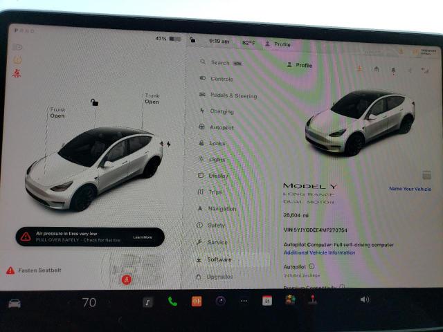 Photo 9 from auction – 2021 TESLA MODEL Y with VIN 5YJYGDEE4MF270754