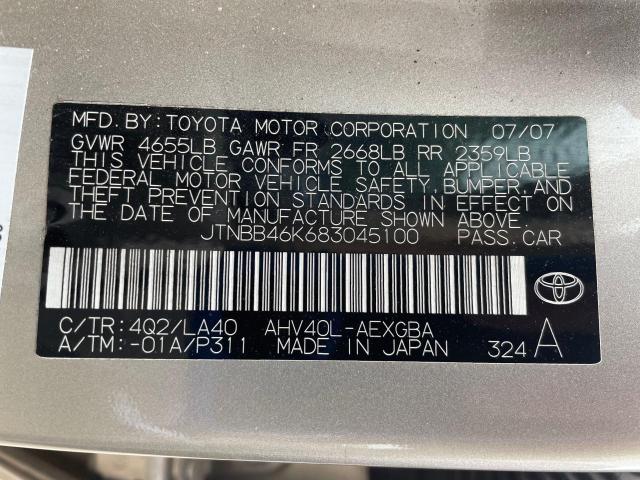 Photo 10 from auction – 2008 TOYOTA CAMRY HYBR with VIN JTNBB46K683045100