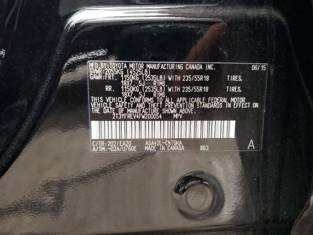 Photo 14 from auction – 2015 TOYOTA RAV4 LIMIT with VIN 2T3YFREV4FW200054