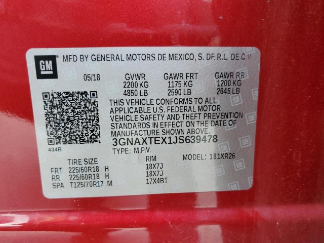 Photo 14 from auction – 2018 CHEVROLET EQUINOX LT with VIN 3GNAXTEX1JS639478