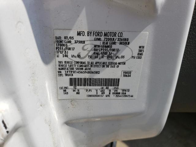 Photo 14 from auction – 2005 FORD F150 with VIN 1FTPX14565NB06582