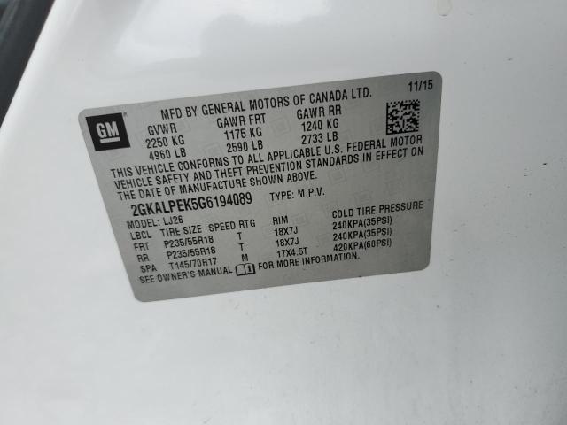 Photo 14 from auction – 2016 GMC TERRAIN SL with VIN 2GKALPEK5G6194089