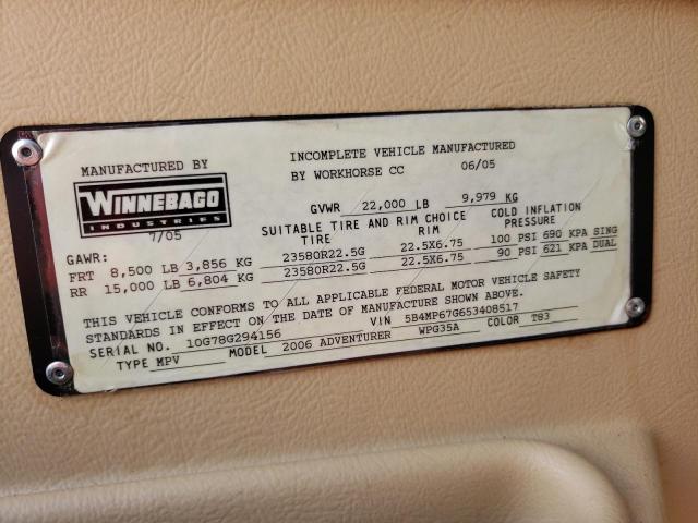 Photo 10 from auction – 2006 WINNEBAGO ADVENTURER with VIN 5B4MP67G653408517