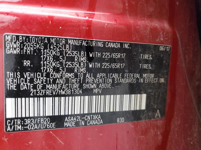 Photo 14 from auction – 2017 TOYOTA RAV4 LE with VIN 2T3ZFREV7HW381304