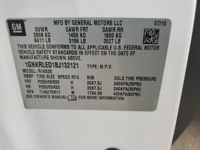 Photo 14 from auction – 2011 CHEVROLET TRAVERSE L with VIN 1GNKRLED1BJ132121