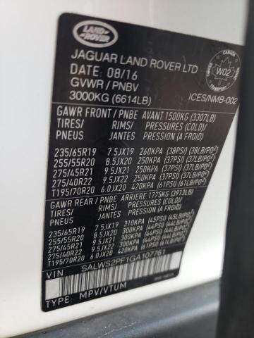 Photo 14 from auction – 2016 LAND ROVER RANGE ROVE with VIN SALWS2PF1GA107761